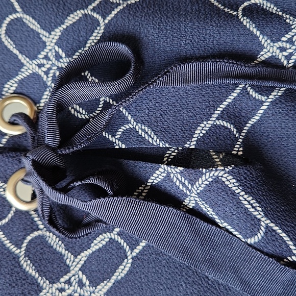 Max Cocos Navy Chain Pattern Dress - Picture 3 of 7